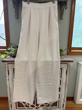 MELLODAY Wide-Leg Cream Palazzo Pants